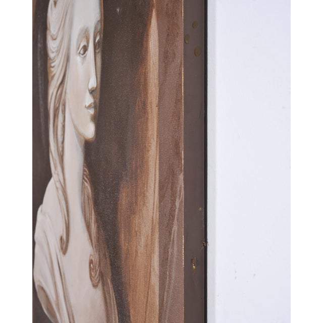 William Skilling "Bust of a Lady" Oil on Canvas Painting 3' Ft For Sale - Image 12 of 18