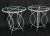 Transparent Pair of Midcentury Ice Cream Style Round Folding Cafe Tables Glass Tops For Sale - Image 8 of 11