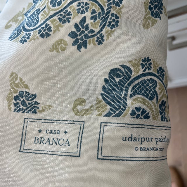 2020s Designer Casa Branca Udaipur Paisley Linen Fabric - By the Yard For Sale - Image 5 of 6