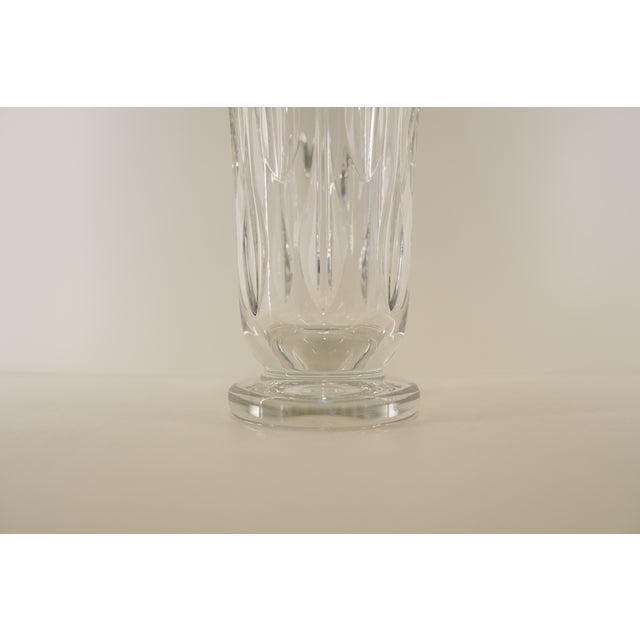 1980s Vintage Crystal Flared Cut-Glass Vase For Sale - Image 5 of 13