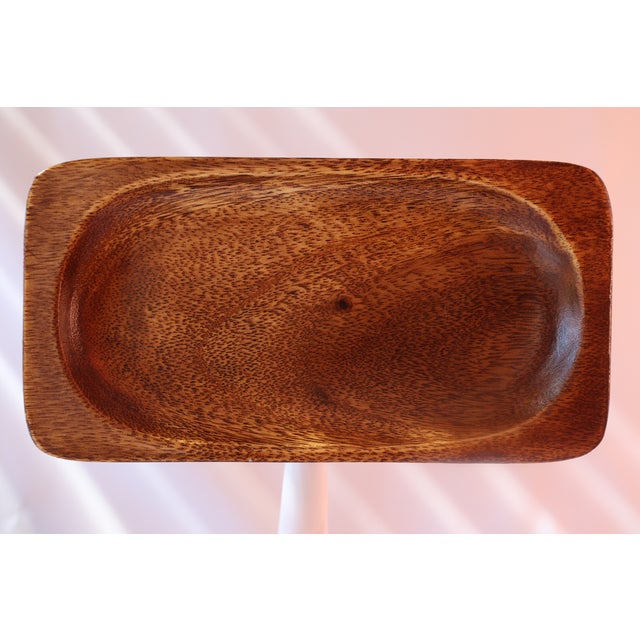 1960s Vintage Teak Catchall - Excellent Condition Hand-Carved Midcentury Modern MCM For Sale - Image 5 of 6
