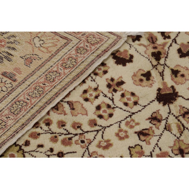 Vintage Kayseri Rug in Cream and Beige With Floral Patterns From Rug and Kilim For Sale - Image 9 of 9