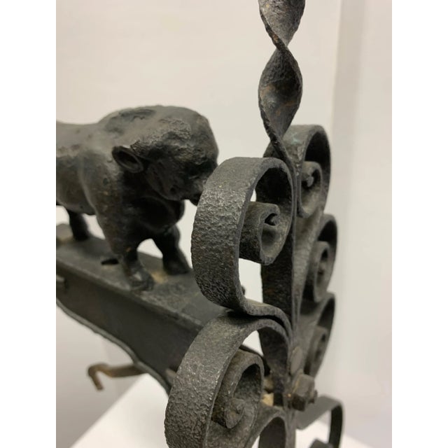 Late 19th Century Decorative Iron Scale Adorned With a Small Cast Bull Figure For Sale In Washington DC - Image 6 of 13