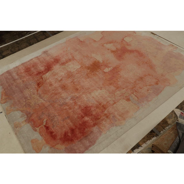 Abstract Rug & Kilim’s Abstract Rug in Peach Watercolor Pattern For Sale - Image 3 of 7