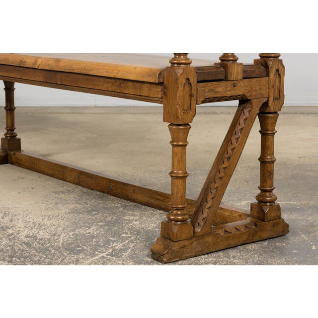 Mid-19th Century French Gothic Revival Oak Church Bench For Sale - Image 10 of 18