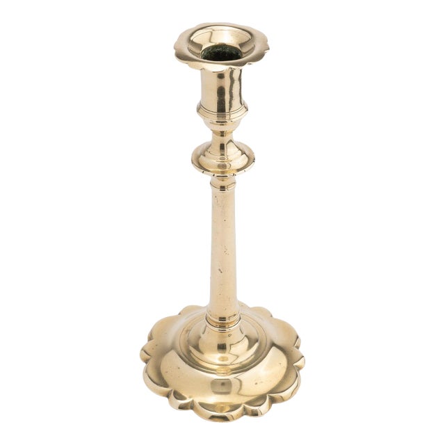English Georgian Cast Brass Candlestick, C. 1770 For Sale