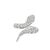 Modern 14k White Gold Diamond and Sapphire Flexible Snake Ring, Size 6 For Sale - Image 3 of 9