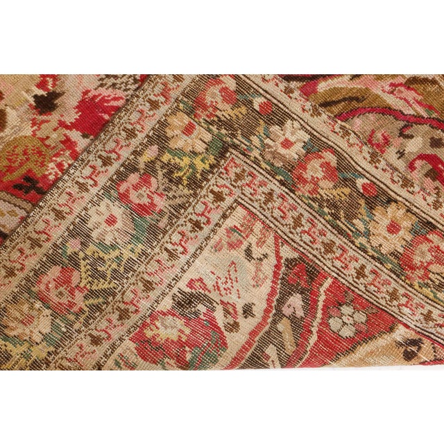 Traditional Authentic Caucasian Karabagh Botanic Handmade Wool Carpet For Sale - Image 3 of 7