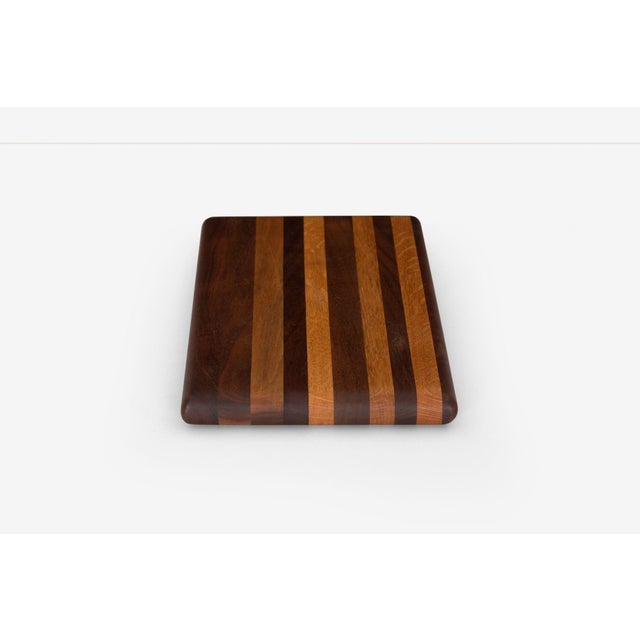 1960s Arthur Espenet Carpenter Wood Block, Solid Alternating Walnut and Mahogany Strips For Sale - Image 4 of 5