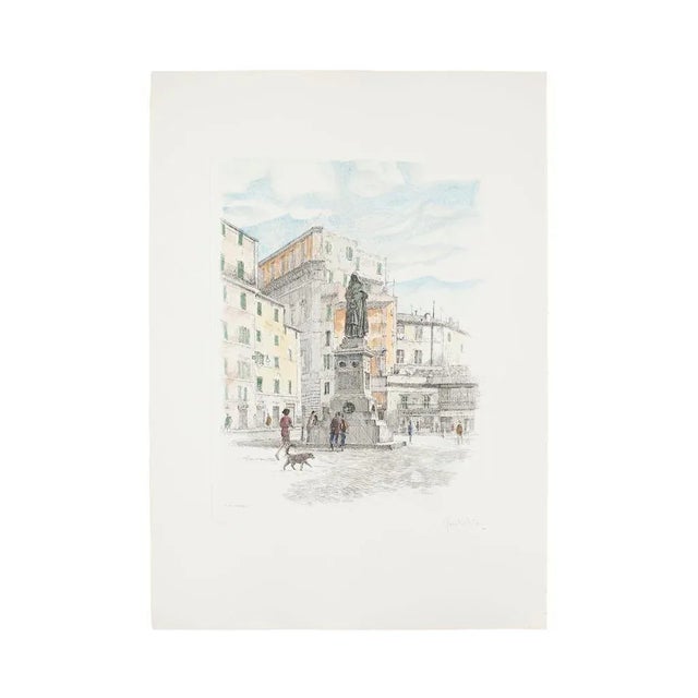 Roman Landscape is an original etching artwork realized by the Italian artist Giuseppe Malandrino. hand-signed by the...