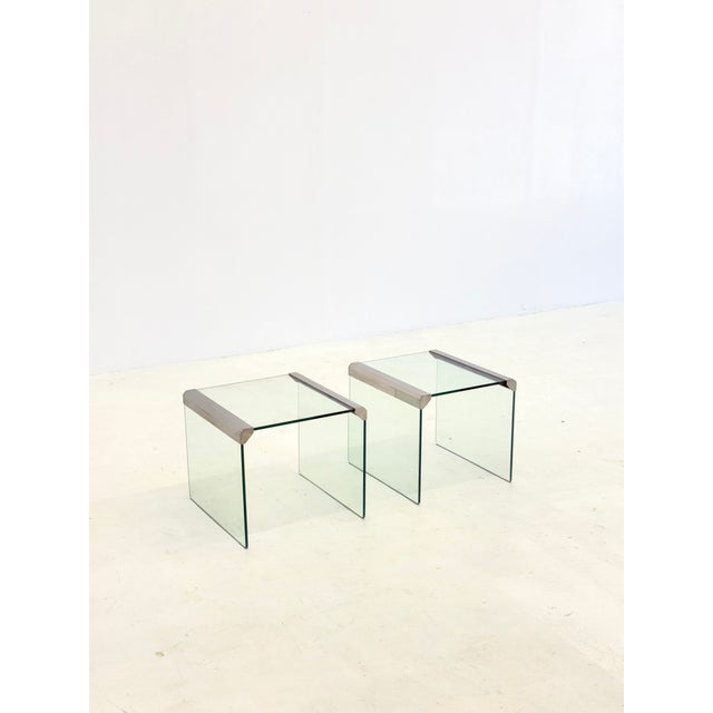 Transparent Glass Side Tables by Pierangelo Gallotti for Gallotti & Radice, 1970s, Set of 2 For Sale - Image 9 of 9