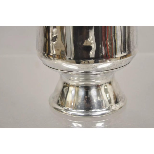 Metal Vintage Gothic Style Religious Silver Plated Tall Church Pitcher With Cross For Sale - Image 7 of 10