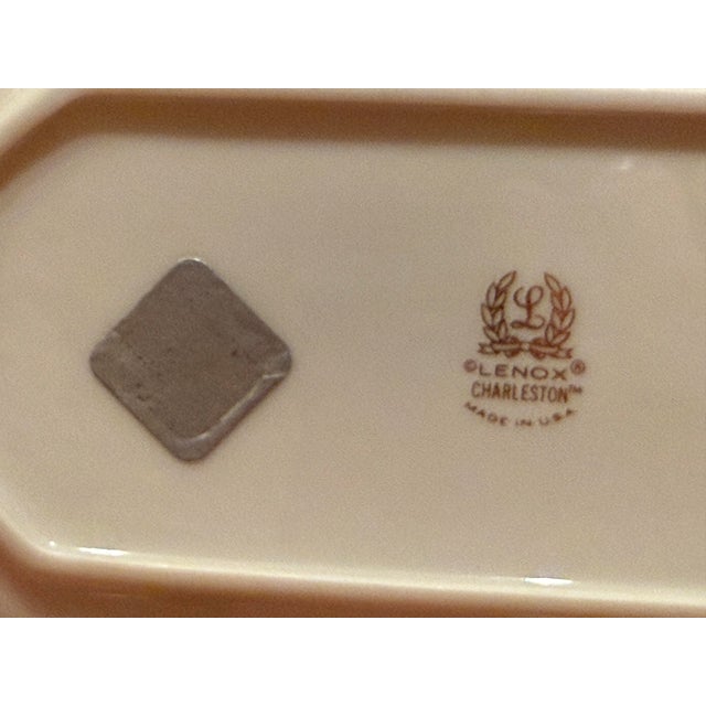 1980s Exquisite Lenox Fine China Charleston Butter Tray Dish Platninum Trim Vintage 1980's For Sale - Image 5 of 12