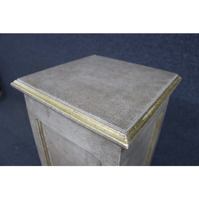 Hollywood Regency Painted Pedestal Stand For Sale - Image 9 of 12