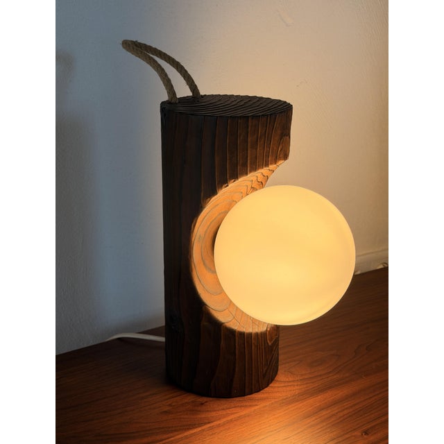 Brutalist Model 16 Wall Lamp in Pine and Opal Glass from Temde Leuchten, 1970s For Sale - Image 12 of 16