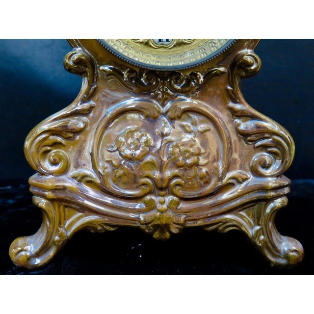 French Vintage Early 20th Century French Majolica Clock For Sale - Image 3 of 10