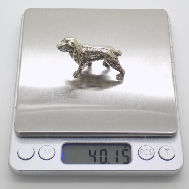 Silver Vintage Italian Handmade Genuine Silver Cocker Spaniel Dog Figurine, 1960s For Sale - Image 8 of 11
