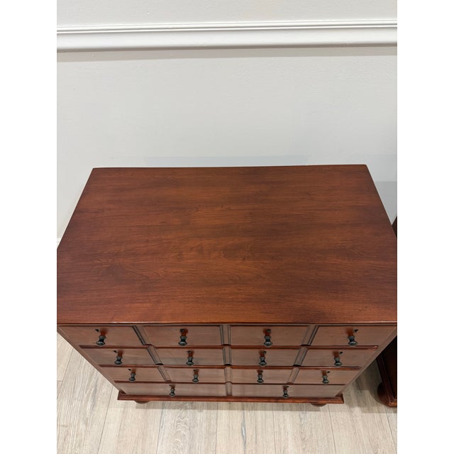 Mid-Century Modern 1990s Lexington Bob Timberlake Cherry Apothecary Style Chest Nighstands, A Pair For Sale - Image 3 of 12