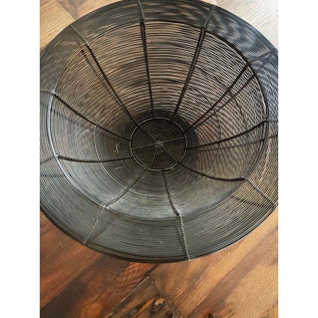 Metal Vintage Postmodern Black Wire 16" Centerpiece Bowl - Circa 1980s For Sale - Image 7 of 10