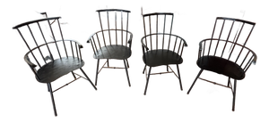 Vintage Wallin Forge Windsor Style Iron Dining Chairs