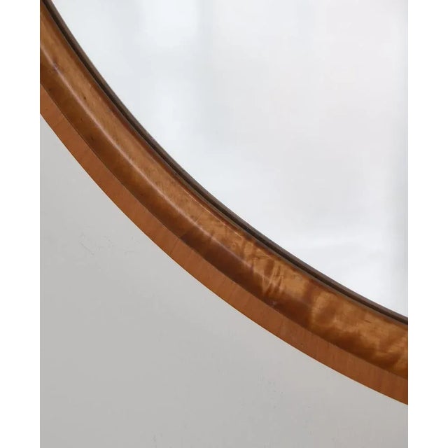 Bodafors Flame Birch Round Mirror by Axel Larsson for Svenska Möbelfabriken, 1930s For Sale - Image 4 of 15