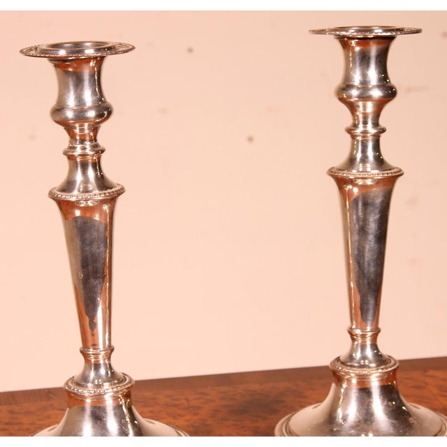 Victorian Silver Plated Candlesticks, Set of 2 For Sale - Image 6 of 9