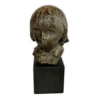 Vintage Limited Edition 1958 Reproduction Sculpture ‘Head of Coco’ (1908) by Pierre-August Renoir by Alva Museum Replicas For Sale