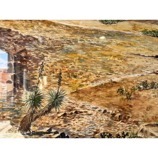 Abstract 1980s Vintage Desert Landscape Watercolor Painting by Joe Yeager – Framed For Sale - Image 3 of 12