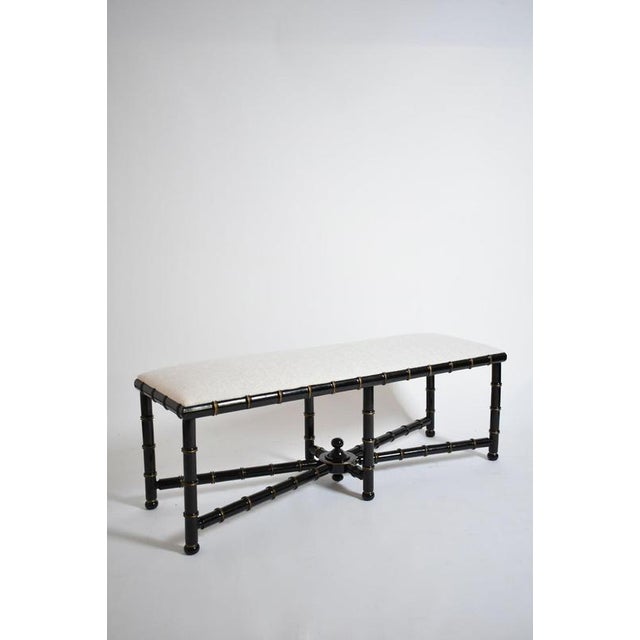 Faux Bamboo Bench, 1970s For Sale - Image 3 of 5