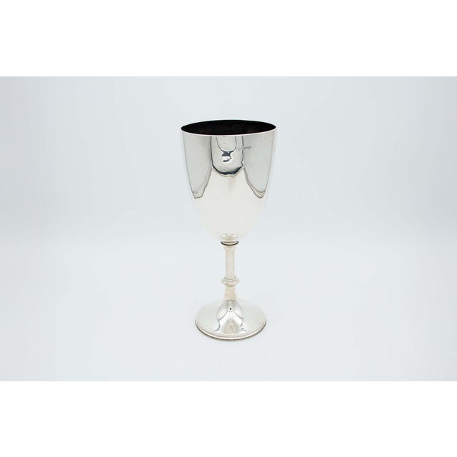 Large Chalice in Smooth Silver with Pearly Friezes For Sale - Image 3 of 3