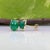 3.7Ct Zambian Emerald Cabochon Solitaire Stud Earrings in Solid 14k Gold, 9x7mm For Sale - Image 4 of 7