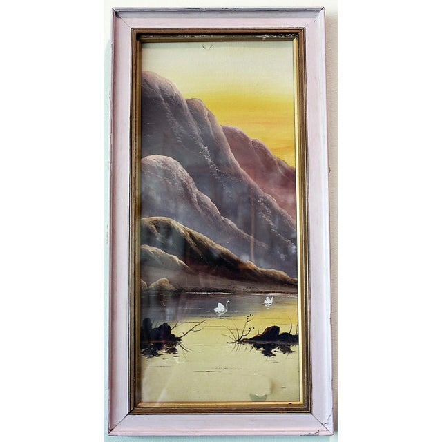 1920s Japanese Style Pastel Art Painting For Sale