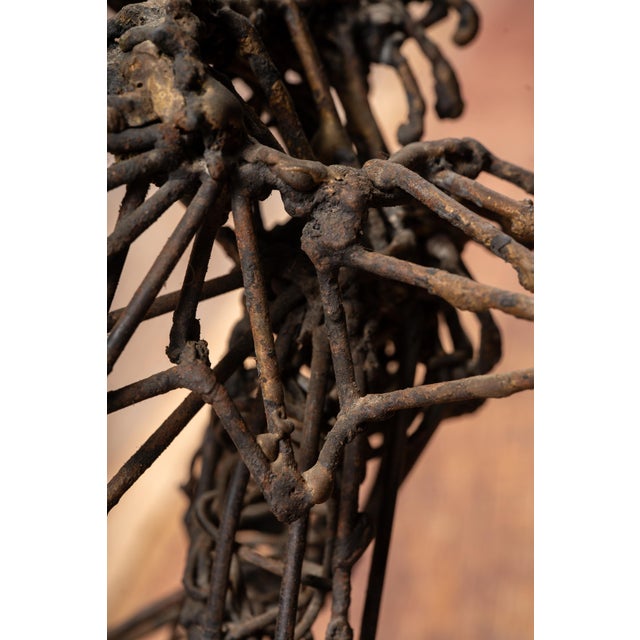 Mid 20th Century Welded Steel Abstract Brutalist Figure Sculpture by Donald E. Smith For Sale In Chicago - Image 6 of 8