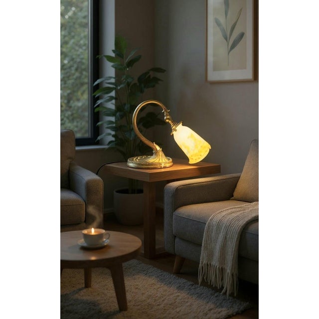 Art Nouveau Lamp in Gilt Bronze and Pâte De Verre by Muller Frères for Muller Frères, 1900 For Sale - Image 6 of 18