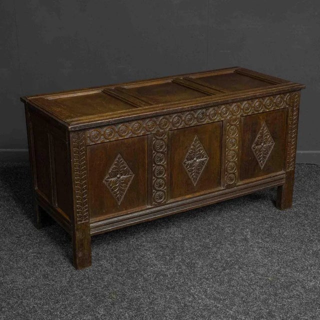 Late 17th Century Oak Chest For Sale - Image 5 of 11