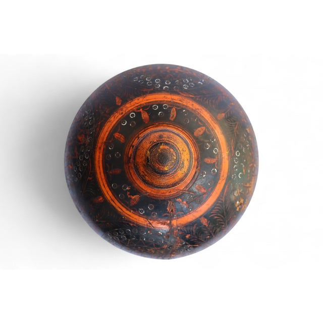 Handpainted Wooden Lacquerware Spice Box, 1950s For Sale - Image 4 of 10