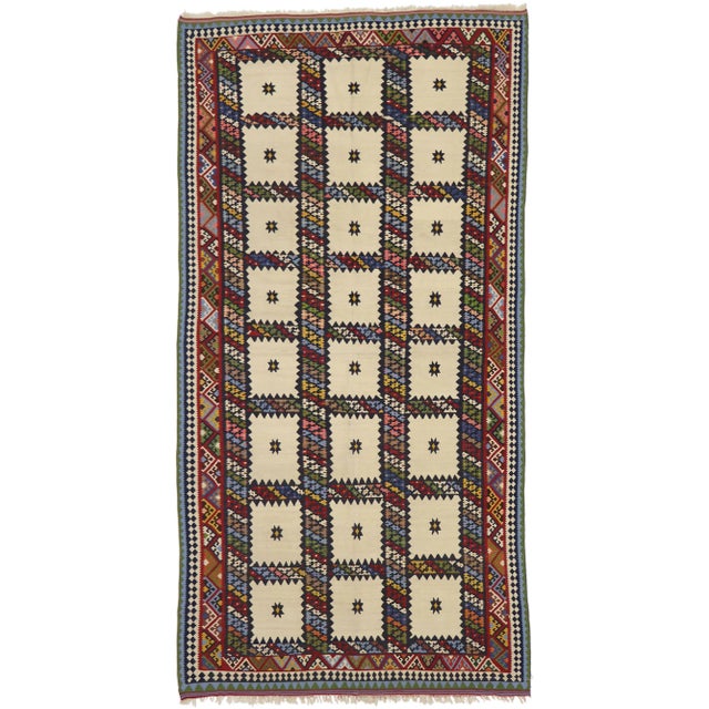 Late 20th Century Vintage Persian Bijar Kilim Rug, 04'11 X 09'08 For Sale - Image 10 of 10
