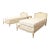 Vintage Drexel French Provincial Off-White Twin Beds, Pair With Nightstand For Sale
