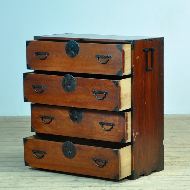 Japanese Tansu Chest of Drawers, 1870s For Sale - Image 4 of 15