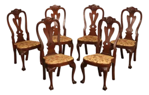 Kittinger Colonial Williamsburg Georgian Style Set Of Six Mahogany Side Dining Chairs CW-146