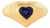14k Gold Fluted Vintage Dome Ring Size 4 With Heart-Cut Blue Sapphire For Sale