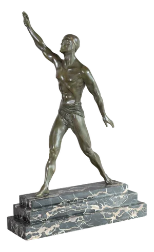 Vintage Bronze Olympian Figure, 1930s