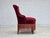 Danish Cocktail Lounge Chair in Cherry-Red Furniture Velour, 1950s For Sale - Image 9 of 17
