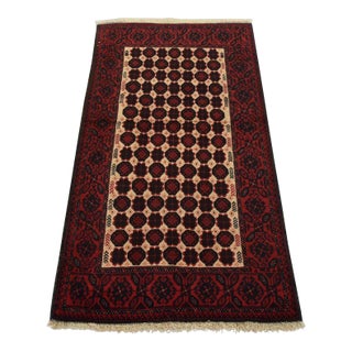 Baloch Rug 2’11” X 5’2” Beige Wool Vintage Tribal Hand-Knotted Oriental Carpet For Sale