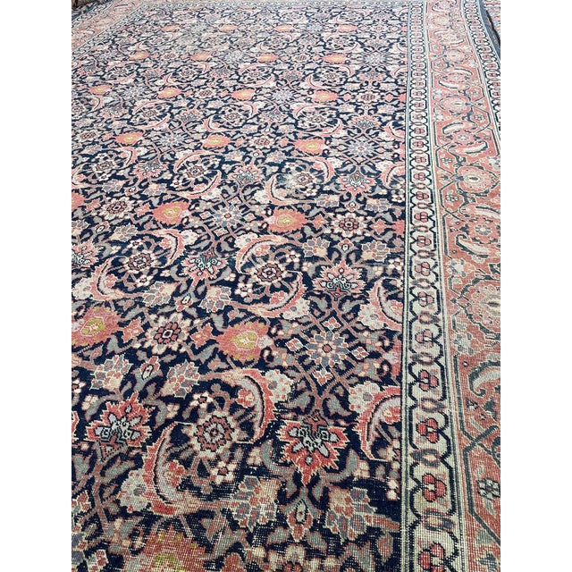 Textile European Sized Antique Water-Garden Tabriz Pistachio Green Rug 7.8 x 12.8 For Sale - Image 7 of 14