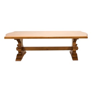 Country French Provincial Oak Farmhouse Trestle Dining Table 8 Ft For Sale