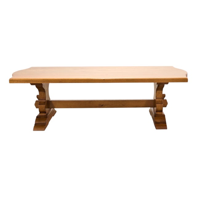 Country French Provincial Oak Farmhouse Trestle Dining Table 8 Ft For Sale