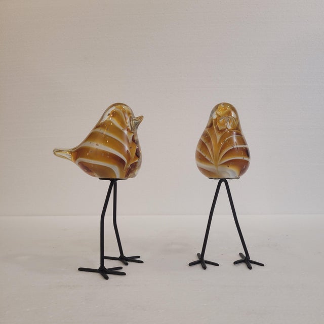 Glass Little Birds in Blown Glass from Chehoma, France, 2000s, Set of 2 For Sale - Image 7 of 16