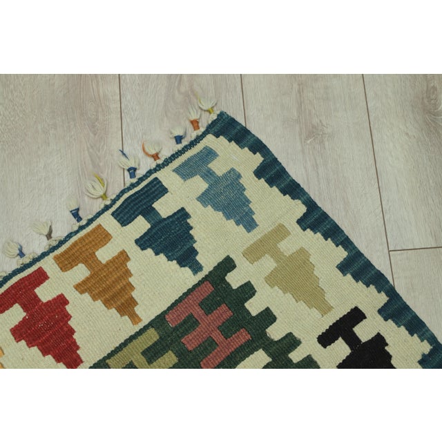Textile 1970s Tribal Style Handmade Oushak Kilim Rug For Sale - Image 7 of 13