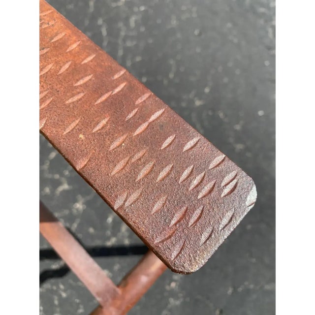 Industrial Steel Ziggurat Lounge Armchair / Lounge Chair, Artisan Made, Welded For Sale - Image 15 of 15